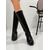 abordables Botas para montar-Botas altas hasta la rodilla de piel sintética para mujer con cremallera lateral y tacones bajos, calzado de moda urbana elegante.