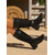 abordables Bottes de cheval-Bottes d'équitation en similicuir marron pour femme avec boucle et toile – bottes hautes bicolores décontractées pour le travail, les voyages et les activités de plein air