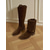 abordables Bottes de cheval-Bottes d'équitation pliables en daim marron pour femmes, hauteur genou réglable - Chaussures de mode urbaines décontractées polyvalentes pour un usage quotidien