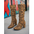 abordables Botas holgadas-Botas de mujer con tacón alto y ancho hasta la rodilla con diseño de cebra y rayas: zapatos urbanos vanguardistas para salidas informales y eventos nocturnos.