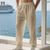 ieftine Vacanţă-Bărbați Pantaloni de in Pantaloni Pantaloni de vară Pantaloni de plajă Cordon Buzunar Talie elastică Simplu Confort Respirabil Zilnic Plajă Vacanță Hawaiană Boho Roșu Pepene Kaki Deschis