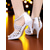 economico Scarpe per balli latini-sandali da ballo latino americani con tacco a spillo e strass bianchi da donna - sandali da ballo professionali con punta aperta e ritagli per artisti
