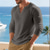 cheap Basic T shirts-Men's T Shirt Henley Shirt Tee Tee Top Long Sleeve Henley Spring Fall Plain Fashion Designer Basic Buttons Vacation Street Going out Black White Khaki Top Tee for Men