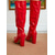 abordables Botas de moda-Botas de piel sintética hasta la rodilla verdes para mujer: botas de tacón cuadrado con punta puntiaguda para otoño e invierno, estilo urbano, salidas diarias y moda festiva.
