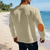 baratos Camiseta de malha waffle-Homens Camiseta Camisetas Camiseta de malha waffle T-shirt Manga Longa Decote V Primavera Outono Bloco de cor Moda Designer Básico Cordões Férias Rua Para Noite Adamascado Preto Branco Top Tee para