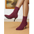 abordables Bottines-Bottines en tricot bordeaux pour femmes – bottines à talon aiguille et bout pointu en tissu extensible, style chic et moderne pour les tenues de bureau automne-hiver, les fêtes et les tenues de soirée élégantes