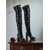 abordables Botas holgadas-Botas de tacón de bloque por encima de la rodilla para mujer con cremallera lateral y diseño holgado: calzado elegante para atuendos casuales y cotidianos urbanos de mujer.