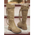 billige Slouch Boots-Dame Støvler Slouchy støvler Daglig Knehøye Støvler Dusk Lav hæl Kvadratisk Tå Bohem Fritid Semsket fuskelær Tøfler Kakifarget