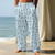 baratos Calça Casual Estampada Masculina-Homens Calças Calças largas Calça casual Cintura elástica com cordão Calças de linho com bolsos Pessoas Boneco de palito Comprimento total Ao ar livre Férias Engraçado Preto Branco Sem Elasticidade