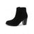 abordables Bottines-Bottines en similicuir marron pour femme avec fermeture éclair latérale – bottines courtes décontractées à talon carré pour le travail, le shopping et les tenues de tous les jours