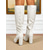 abordables Botas de moda-Botas de piel sintética hasta la rodilla verdes para mujer: botas de tacón cuadrado con punta puntiaguda para otoño e invierno, estilo urbano, salidas diarias y moda festiva.