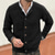 abordables suéter de la rebeca de los hombres-Hombre Chaqueta de Punto Suéter recortado Suéter de punto Estriado Tejer Tops regulares Bolsillo Botones Plano Sin Cuello Moda Clásico Vacaciones Ropa Cotidiana Ropa Otoño Invierno Negro Azul Marino