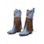abordables Cowboy et bottes occidentales-Bottes hautes en similicuir marron pour femme, à franges, avec détails cloutés et talons bas, style cowboy bohème western