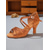 abordables Chaussures de danses latines-Chaussures de danse latine en satin noir pour femmes avec brides croisées, boucle en strass, bout ouvert, talon haut - Chaussures de performance de salon professionnelles pour les compétitions et