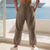 ieftine Vacanţă-Bărbați Pantaloni de in Pantaloni Pantaloni de vară Pantaloni de plajă Cordon Buzunar Talie elastică Simplu Confort Respirabil Zilnic Plajă Vacanță Hawaiană Boho Roșu Pepene Kaki Deschis