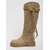 billige Slouch Boots-Dame Støvler Slouchy støvler Daglig Knehøye Støvler Dusk Lav hæl Kvadratisk Tå Bohem Fritid Semsket fuskelær Tøfler Kakifarget
