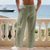 preiswerte Urlaub-Herren Leinenhosen Hose Strandhose Kordelzug Tasche Elastischer Bund Einfach Komfort Atmungsaktiv Täglich Strand Urlaub Hawaiianisch Boho Weiß Marineblau