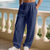 preiswerte Urlaub-Herren Leinenhosen Hose Strandhose Kordelzug Tasche Elastischer Bund Einfach Komfort Atmungsaktiv Täglich Strand Urlaub Hawaiianisch Boho Weiß Marineblau