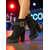 cheap Platform Boots-Women&#039;s Black Suede Platform Ankle Boots with Chunky Heel, Gold Buckle &amp; Zipper Closure - Edgy Party &amp; Concert Footwear for Fall and Winter Outfits