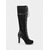 abordables Victoriano &amp; Eduardo-Botas altas hasta la rodilla con encaje negro de inspiración victoriana de la década de 1890 para mujer, con lazo y tacones con detalles para elegantes reuniones vintage y fiestas temáticas. &amp;eventos