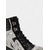 baratos Botas da moda-Botas plataforma de combate femininas com strass - botas de cano curto brilhantes com cadarço e sola grossa para festas e saídas à noite &amp;moda de festival