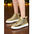 economico Sneakers da donna-sneakers alte da donna con glitter dorati, scarpe casual con lacci metallizzati lucidi per la vita notturna, le feste e la moda da discoteca