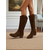 abordables Bottes de cheval-Bottes d'équitation pliables en daim marron pour femmes, hauteur genou réglable - Chaussures de mode urbaines décontractées polyvalentes pour un usage quotidien