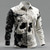 baratos Camisetas de Halloween-Homens Caveiras Floral Intrincado Camisa Social camisa de botão Manga Longa Estilo gótico escuro Ao ar livre Feriado Primavera Outono Aberto para a Lateral Impressão 3D camisas de colarinho