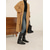 abordables Botas holgadas-Botas de media pantorrilla de gamuza de cuero marrón para mujer con forro de piel sintética para mayor calidez invernal, calzado elegante y cómodo para uso informal.