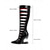 cheap Fashion Boots-Women's Gothic Cutout Knee-High Heels with Spiked Sculptural Wedge - Black Punk Fetish Boots for Halloween, Cosplay and Alternative Fashion Parties
