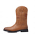 voordelige Cowboy &amp; Western Boots-Heren Amerikaanse vlag reliëf cowboy werklaarzen - duurzame bruine imitatieleren westernlaarzen met robuuste zool voor buiten en casual gebruik
