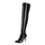 baratos Botas da moda-Botas femininas de couro envernizado vermelho acima do joelho, botas sensuais de salto alto e salto agulha até a coxa para mulheres, roupas para festas em boates e moda urbana