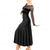 economico Sala da Ballo Standard-abito da ballo da sala nero da donna con maniche lunghe trasparenti, lungo fino a terra, elegante abito da spettacolo per balli latini, tango o balli sociali