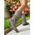 baratos Botas Slouch-Botas femininas de cano médio com tiras largas e fivelas – botas de inverno estilo camurça vintage para looks casuais e moda outono