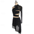 baratos Vestidos de Patinação Artística-Vestidos para Patinação Artística Mulheres Para Meninas Patinação no Gelo Vestidos Preto Patchwork Thumbhole Com Transparência Elastano Com Stretch Treino Ensaio / Prática Profissional Roupa para