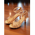 abordables Chaussures de danses latines-Chaussures de danse à lanières noires et strass pour femmes - Talons de danse latine Gatsby des années 1920 pour soirée &amp; performance