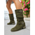 baratos Botas Slouch-Botas femininas de cano médio com tiras largas e fivelas – botas de inverno estilo camurça vintage para looks casuais e moda outono