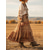 abordables Cowboy et bottes occidentales-Bottes hautes en similicuir marron pour femme, à franges, avec détails cloutés et talons bas, style cowboy bohème western