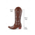 abordables Cowboy y botas occidentales-Mujer Botas Botas cowboy Botas vaqueras Exterior Diario Color sólido Botas a media pierna Bordados Tacón Cuadrado Dedo Puntiagudo Elegante Vintage Lujoso Cuero PU Sin Cordones Negro Marrón Beige