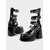 abordables Barroco &amp; Declaración-Zapatos Mary Jane con plataforma de charol sintético negro estilo gótico punk para mujer: zapatos con tiras de hebilla múltiple para disfraces de Halloween, cosplay y fiestas nocturnas.