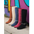 abordables Bottes souples-Bottes souples marron à rabat pour femmes avec talons moyens - Bottes de style western en faux daim à tige convertible à 2 voies pour le streetwear quotidien et les tenues d'automne