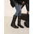 abordables Botas holgadas-Botas de media pantorrilla de gamuza de cuero marrón para mujer con forro de piel sintética para mayor calidez invernal, calzado elegante y cómodo para uso informal.