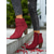 baratos Botas de tornozelo-Botas femininas cor de vinho – botinhas de camurça sintética com salto grosso e zíper e detalhe de tira para uso casual e looks de outono