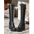 baratos Botas de combate-Botas femininas brancas plataforma de cano alto com cadarço, salto grosso e fivela - sapatos retrô da moda para festas, cosplay e saídas à noite