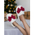 cheap Women&#039;s Christmas Shoes-Women&#039;s Faux Fur Slippers with Red Satin Bow – Cozy Indoor Christmas Holiday House Shoes