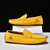 billige Casual loafers-Herre En pedal Retro Store størrelser Gange Fritid Daglig PU Bekvem Knehøye støvler Tøfler Rødbrun Svart Gul