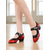 cheap Jazz Shoes-Women's Red and Black Split Sole Jazz Dance Shoes - Comfortable Slip-Resistant Performance Sneakers for Latin, Modern and Ballroom Practice