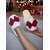 cheap Women&#039;s Christmas Shoes-Women&#039;s Faux Fur Slippers with Red Satin Bow – Cozy Indoor Christmas Holiday House Shoes