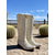 abordables Cowboy y botas occidentales-Mujer Botas Botas cowboy Botas vaqueras Exterior Diario Color sólido Botas a media pierna Bordados Tacón Cuadrado Dedo Puntiagudo Elegante Vintage Lujoso Cuero PU Sin Cordones Negro Marrón Beige