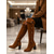 economico Stivali alla moda-stivali sopra il ginocchio da donna in pelle scamosciata bordeaux con tacco a blocco e bottoni decorativi - versatili per l'autunno &amp;calzature invernali alla moda per look streetwear e serali alla